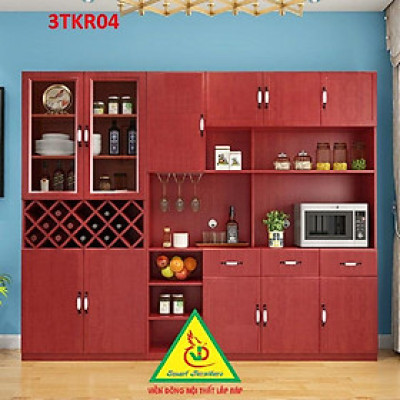 Tủ rượu kiêm tủ để đồ nhà bếp phong cách hiện đại 3TKR04 - Nội thất lắp ráp Viendong Adv