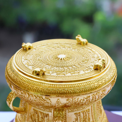 Trống Đồng mạ vàng 24K 