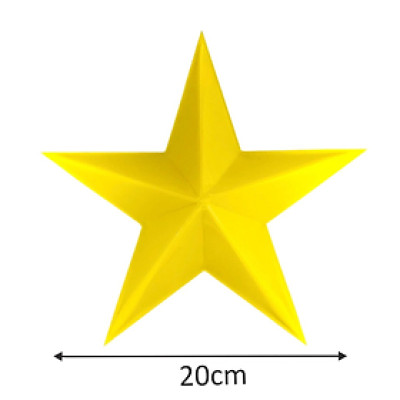 Ngôi sao mica vàng NSM20 20cm 2mm hút nổi