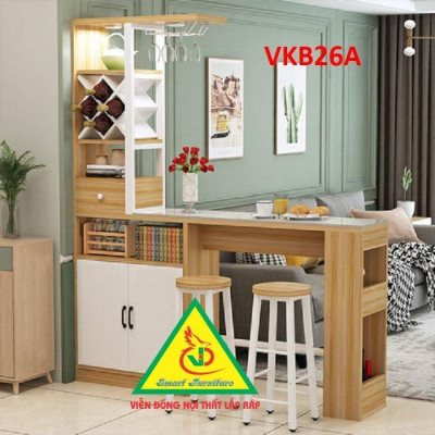 Quầy bar mini kết hợp tủ rượu VKB26A ( không kèm ghế) - Nội thất lắp ráp Viendong Adv
