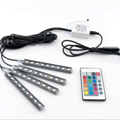 Bộ đèn Led 4 thanh 9 bóng lắp gầm ghế ô tô cảm biến nhạc-Có Remote