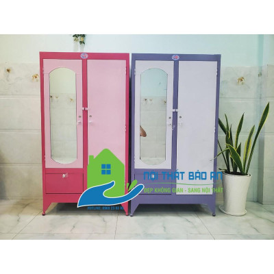 Tủ sắt quần áo cao 1m6 ngang 90cm tím- TSDT13