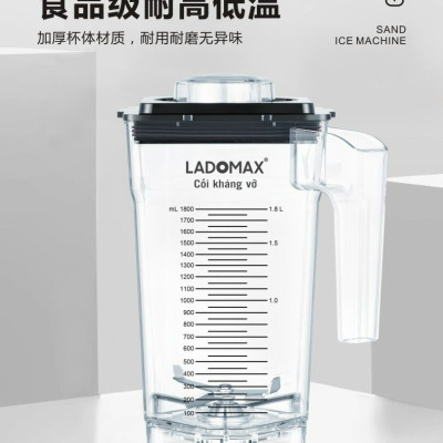 Máy xay sinh tố công nghiệp phá đá tốt 2680W Ladomax cối nhựa kháng vỡ 1.8L, dùng cho quán sinh tố, cửa hàng-Hàng chính hãng