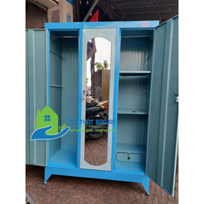 Tủ sắt quần áo kích thước 1m2 x1m8 màu xanh Nội Thất Bảo An