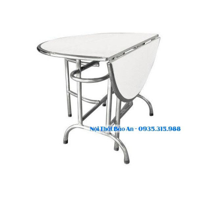Bàn tròn inox 201 xếp 3 rộng 1m2 Bảo An không rỉ sét bền bỉ