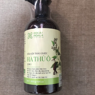Dầu gội thảo dược HÀ THỦ Ô Chiết xuất từ 6 loại thảo dược Cocayhoala 300g, Tặng Khăn Quấn Ủ Tóc