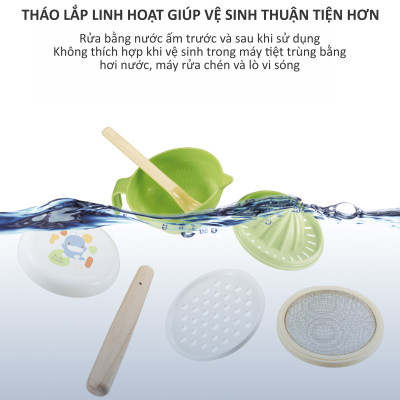 BỘ CHẾ BIẾN THỨC ĂN ĐA NĂNG 7 CHI TIẾT CHO BÉ TỪ 4M+ KUKU - KU5307