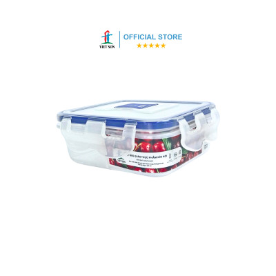 Bộ 2 Hộp Đựng Thực Phẩm Việt Son ( 800ml x 450ml) Nắp Khóa 4 Cạnh Kín Hơi