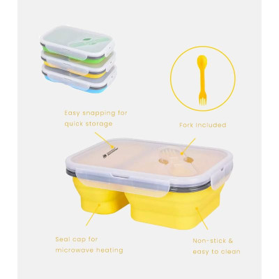 Hộp đựng thực phẩm Silicone GreenHand gấp gọn, đa năng, tiện lợi