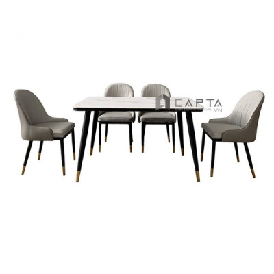 Bàn ăn 1m4 mặt đá chân sắt TN SALA-14E Nội thất Capta.vn 