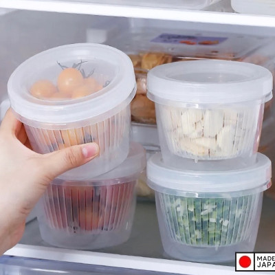Bộ hộp đựng thực phẩm tròn 2 lớp W/S 500ml - Hàng nội địa Nhật Bản nhập khẩu chính hãng