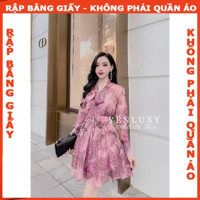 Rập giấy A0 đầm tay dài thắt nơ cổ mã 1283 (BẢN VẼ)