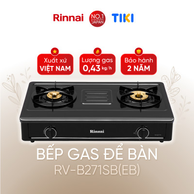 Bếp gas dương Rinnai RV-B271SB(EB) mặt bếp men và kiềng bếp men - Hàng chính hãng.