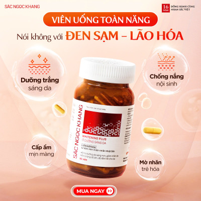 Viên Uống Sắc Ngọc Khang Dưỡng Trắng Sáng Da Whitening Plus 60 Viên