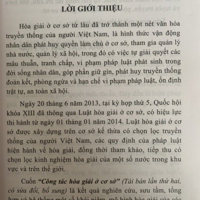 Công tác hòa giải ở cơ sở
