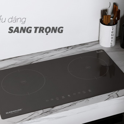 Bếp từ đôi Sunhouse SHB9111MT - Hàng Chính Hãng