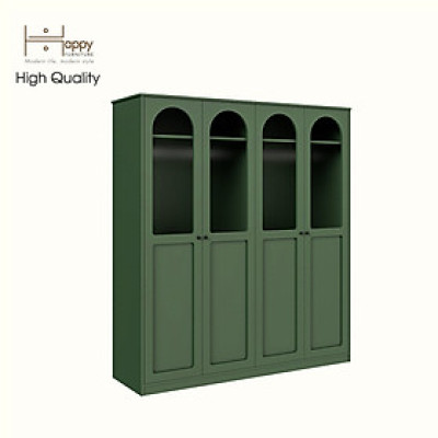 [Happy Home Furniture] SISEEL, Tủ quần áo cửa kính 4 cửa mở , 180cm x 54cm x 200cm ( DxRxC), TCM_186