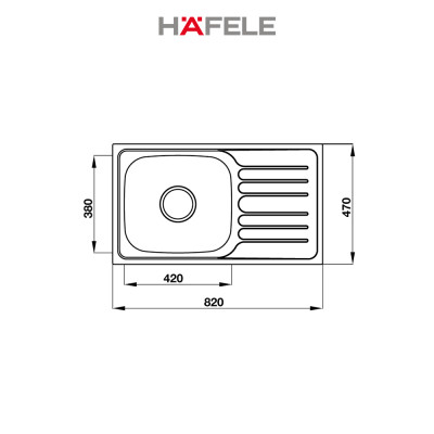 Chậu inox Hafele HS19-SSD1R60 - 567.23.093 (Hàng chính hãng)