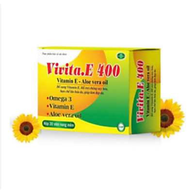 Vivita.E 400 Vitamin e 400 e đỏ bổ sung Vitamin E chiết xuất từ lô hội chống oxy hóa, chống lão hóa da sáng da