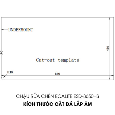 Chậu Rửa Chén Ecalite ESD-8650HS - Lắp Nổi/Lắp Âm - Chất Liệu Inox 304 Siêu Bền - Hàng Chính Hãng