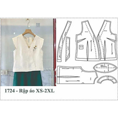 Rập giấy A0 áo croptop mã 1724 - không phải quần áo