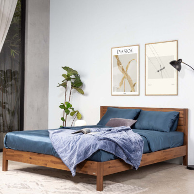 Giường ngủ gỗ CT17MH Juno Sofa màu vàng nâu