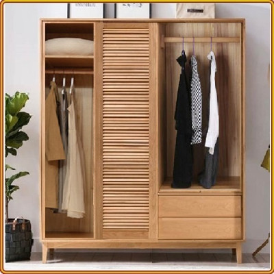 Tủ quần áo gỗ sồi Tundo 2 cánh lùa 2 cánh mở  240 x 60 x 200 cm