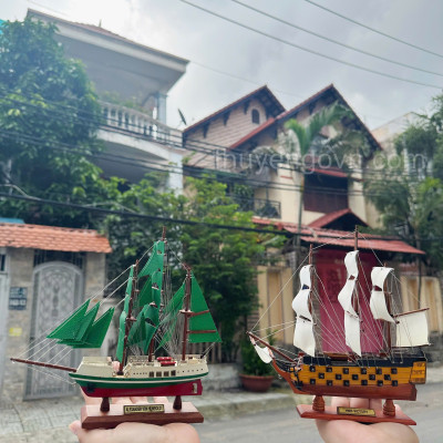 Mô hình thuyền gỗ HMS VICTORY kích thước nhỏ 20cm, thuyền gỗ phong thủy, mô hình trang trí, decor phòng học
