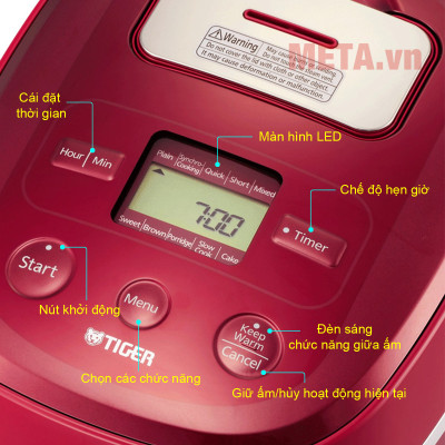 NỒI CƠM ĐIỆN TỬ TIGER 1.0L JBX-A10W-Hàng chính hãng