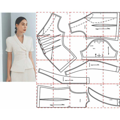 Rập giấy áo cổ sam mã 74 - bản vẽ