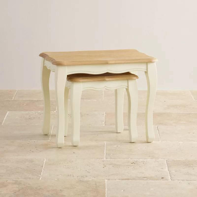 Bộ Bàn Xếp Lồng Bella Gỗ Sồi Ibie LTXBELO - Trắng