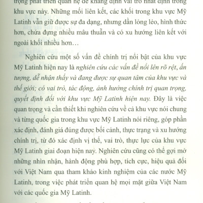 Một Số Vấn Đề Chính Trị Nổi Bật Của Khu Vực Mỹ Latinh Hiện Nay (Sách chuyên khảo)