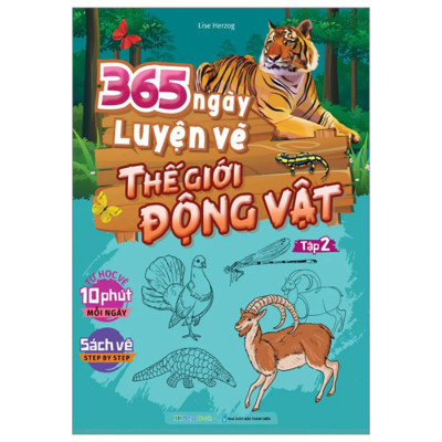 Combo 365 ngày luyện vẽ Thế giới động vật và Nhân vật Manga (4 Cuốn)