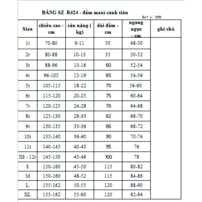 Rập giấy A0 - đầm cánh tiên cho bé R424 (BẢN VẼ)