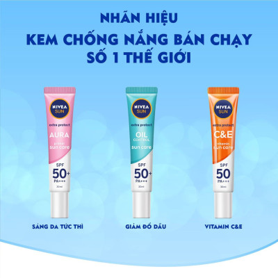 Tinh Chất Chống Nắng NIVEA Dưỡng Trắng & Kiểm Soát Dầu SPF50+ PA+++ (30ml) - 86060
