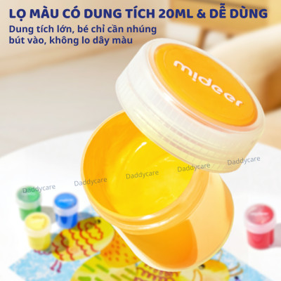 Màu nước gouache Mideer Gouache Paint Bucket cao cấp an toàn cho bé