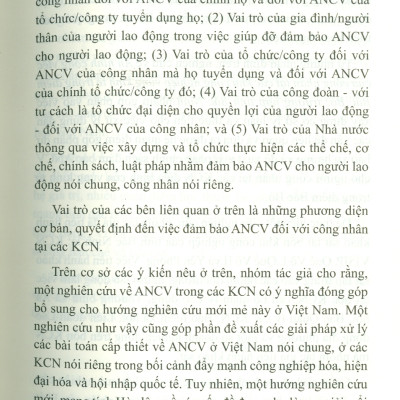 An Ninh Công Việc Của Công Nhân Tại Các Khu Công Nghiệp Vùng Kinh Tế Trọng Điểm Bắc Bộ - Trường Hợp Tỉnh Bắc Ninh (Sách chuyên khảo)
