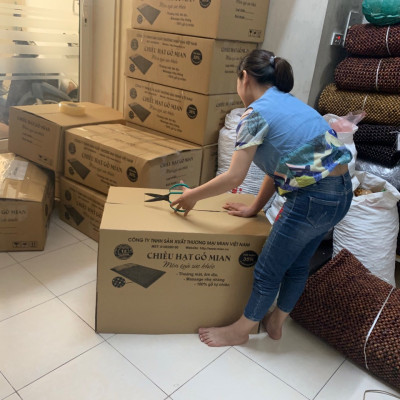 Chiếu Hạt Gỗ Bách Xanh Cao Cấp Hạt 1.2cm - Chiếu gỗ Mian .vn ( video , hình thật )