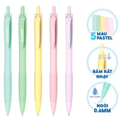 Vỉ 5 Bút Gel 0.6 mm - Thiên Long FO-GELB039/VN - Mực Xanh