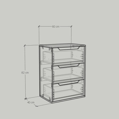 [Happy Home Furniture] ALEE, Tủ đựng đồ 3 ngăn kéo ,  60cm x 40cm x 82cm ( DxRxC), THK_036