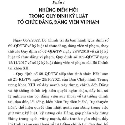 Hỏi - đáp về xử lý vi phạm kỷ luật của Đảng (bản in 2024)