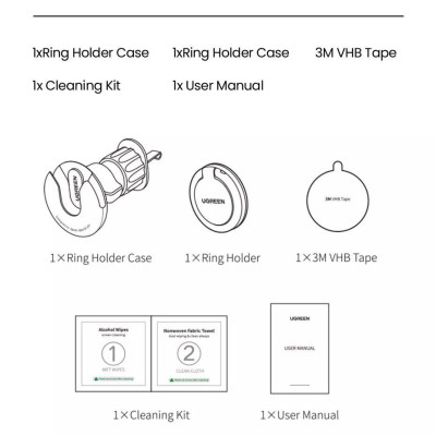 Ugreen UG80869LP352TK 2 trong 1 Màu Đen Giá đỡ điện thoại trên ô tô hoặc để bàn - HÀNG CHÍNH HÃNG