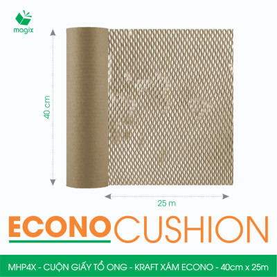 MXK4X - 40cm x 25m - Cuộn giấy tổ ong chống sốc - Kraft xám Siêu Tiết Kiệm ECONO