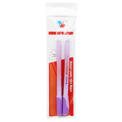 Vỉ 2 Bút Gel Xóa Được 0.5 mm - Mazzic Thiên Long GELE-006 - Mực Tím