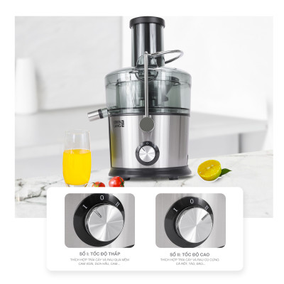 Máy ép trái cây rau củ LEBENLANG công suất cực mạnh 800W, dung tích lớn 1100ml, model LBEJ3468 - hàng chính hãng
