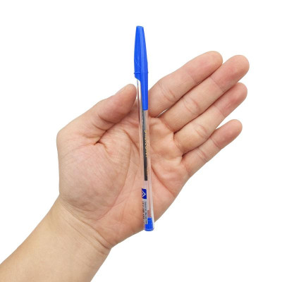 Bút Bi 0.7 mm Ballpoint Pen Thân Trong - Nắp Gài - Stacom BP2017 - Mực Xanh