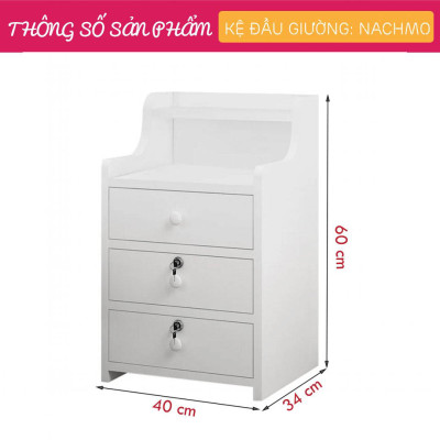 Kệ Gỗ Đầu Giường Thiết Kế Tiện Dụng  SMLIFE Nachmo