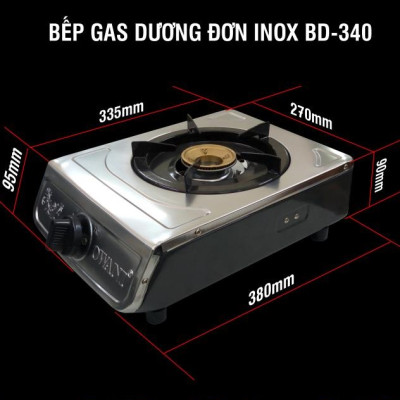 Bếp Gas Dương Đơn Mặt Inox OWANI BD-340 - Hàng Chính Hãng