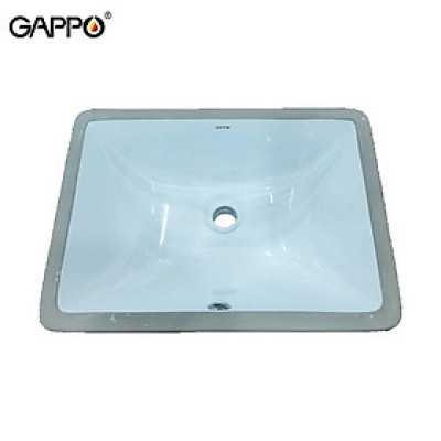 CHẬU LAVABO ÂM BÀN NHẬP KHẨU NGA GAPPO GT411 MEN TUYẾT HÌNH CHỮ NHẬT - HÀNG CHÍNH HÃNG