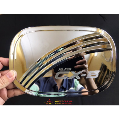 Ốp nắp bình xăng xe Mazda CX5 2018 - 2021, 2022 mạ crom cao cấp
